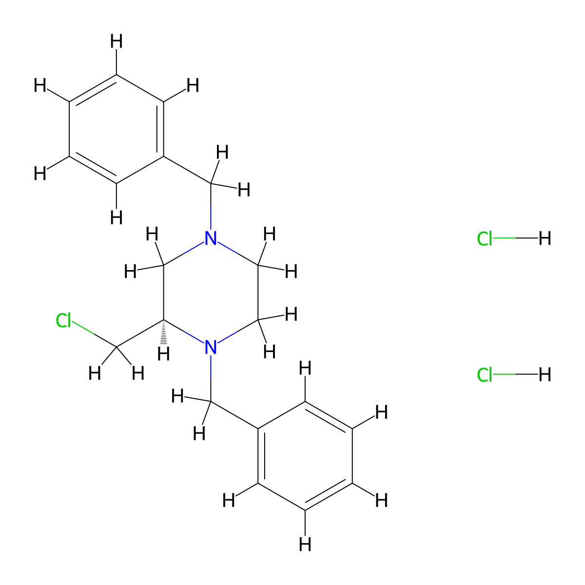 (R)-1,4-Dibenzyl-2-(chloromethyl)piperazine 2hcl molecular structure, CAS 2664977-48-2