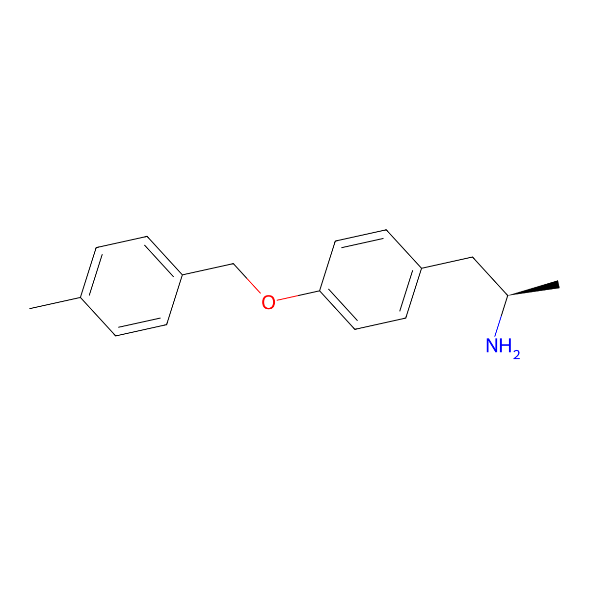 (2R)-1-{4-[(4-Methylphenyl)methoxy]phenyl}propan-2-amine molecular structure, CAS 2664977-58-4