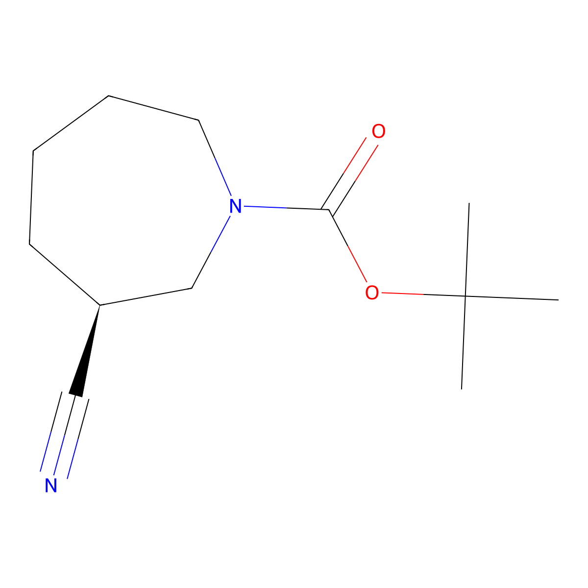 tert-butyl (3S)-3-cyanoazepane-1-carboxylate molecular structure, CAS 2664977-68-6