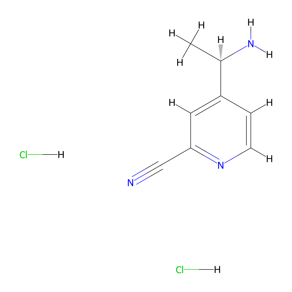 (R)-4-(1-Aminoethyl)picolinonitrile dihydrochloride molecular structure, CAS 2664977-70-0