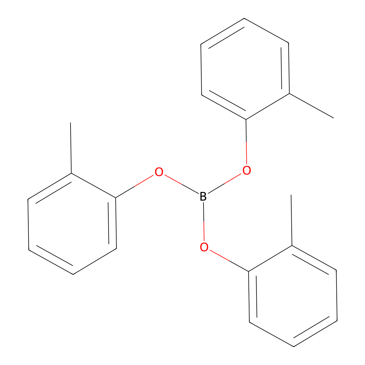 Boric acid (H3BO3), tris(methylphenyl) ester molecular structure, CAS 2665-12-5