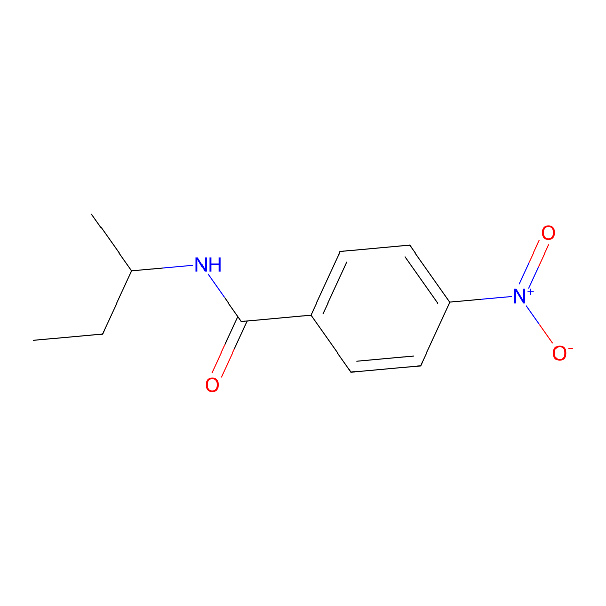 N-(butan-2-yl)-4-nitrobenzamide molecular structure, CAS 2665-73-8