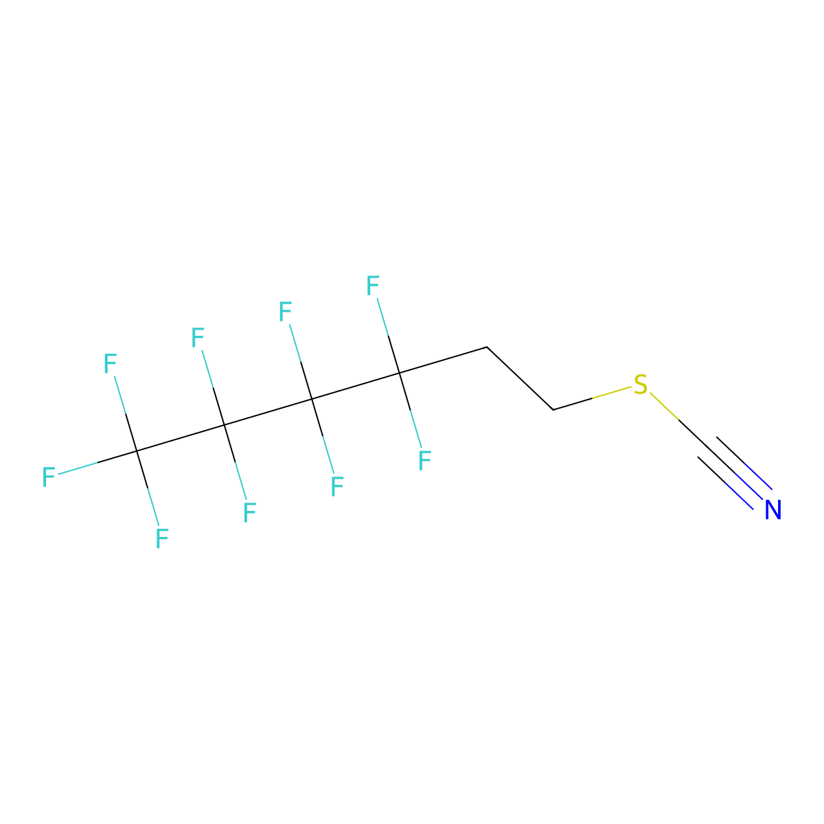 3,3,4,4,5,5,6,6,6-Nonafluorohexyl thiocyanate molecular structure, CAS 26650-08-8