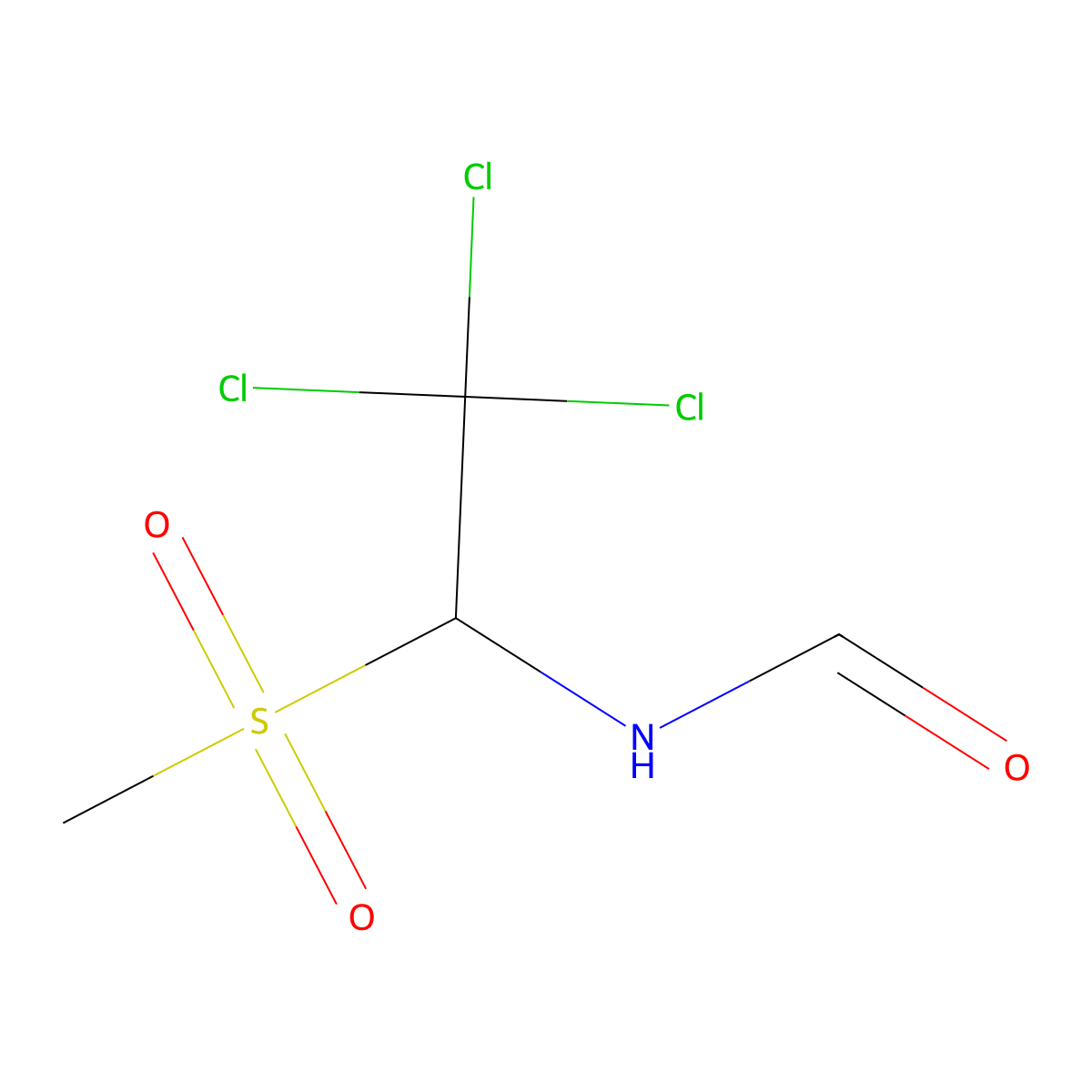 N-(2,2,2-trichloro-1-methanesulfonylethyl)formamide molecular structure, CAS 26651-78-5