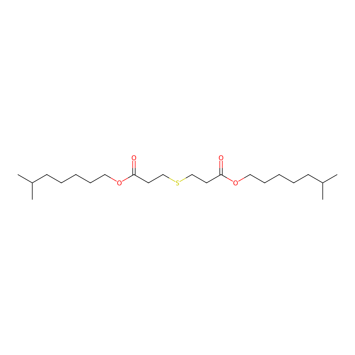 Propanoic acid, 3,3'-thiobis-, 1,1'-diisooctyl ester molecular structure, CAS 26655-40-3