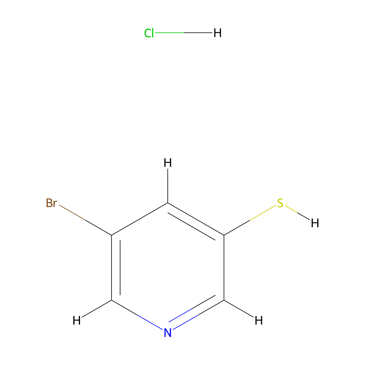 5-Bromopyridine-3-thiol hydrochloride molecular structure, CAS 2665660-58-0