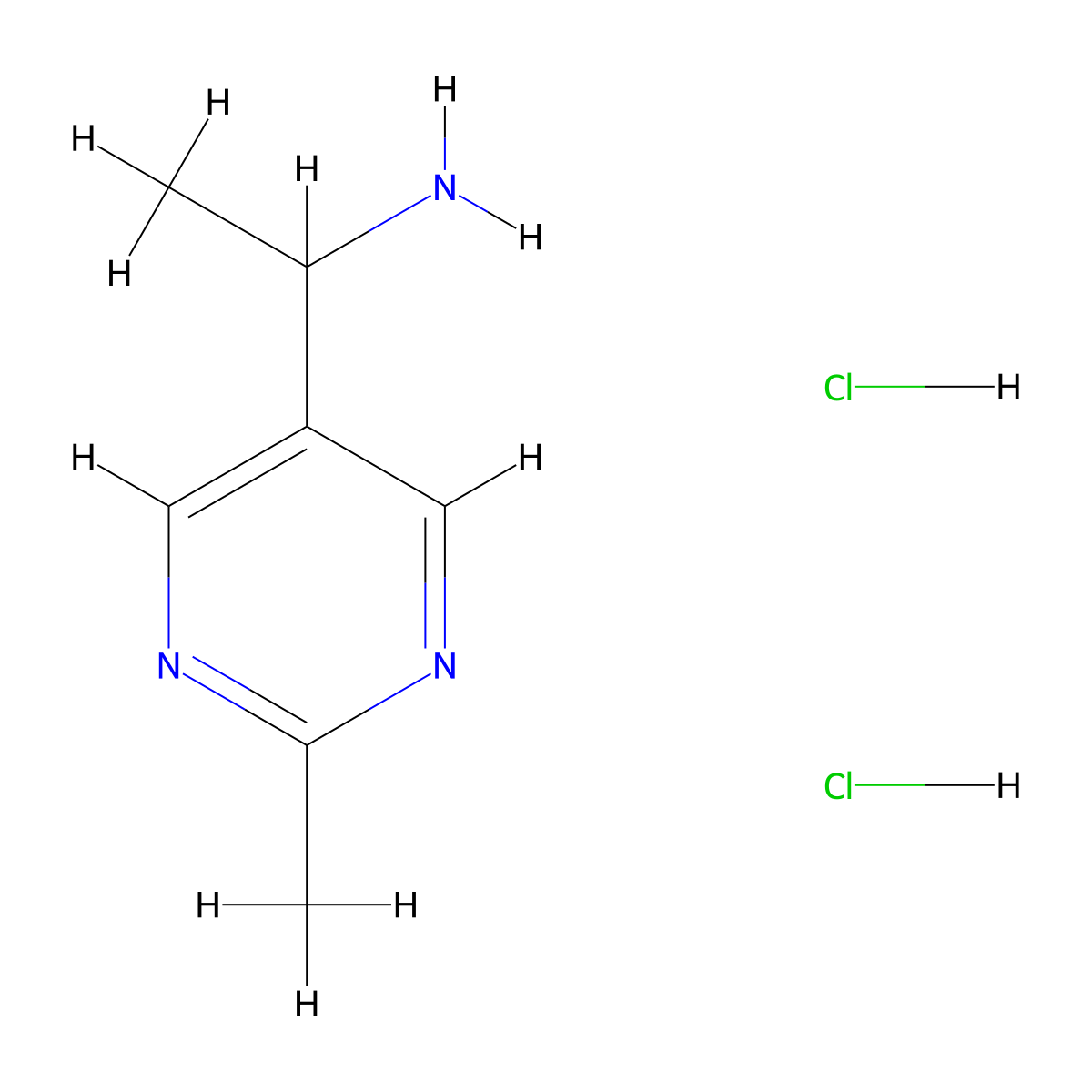 1-(2-Methylpyrimidin-5-yl)ethan-1-amine dihydrochloride molecular structure, CAS 2665660-59-1