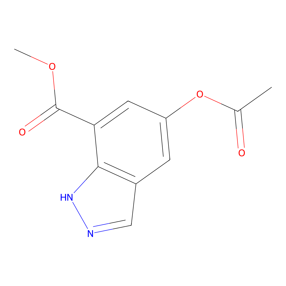 Methyl 5-acetoxy-1H-indazole-7-carboxylate molecular structure, CAS 2665660-60-4