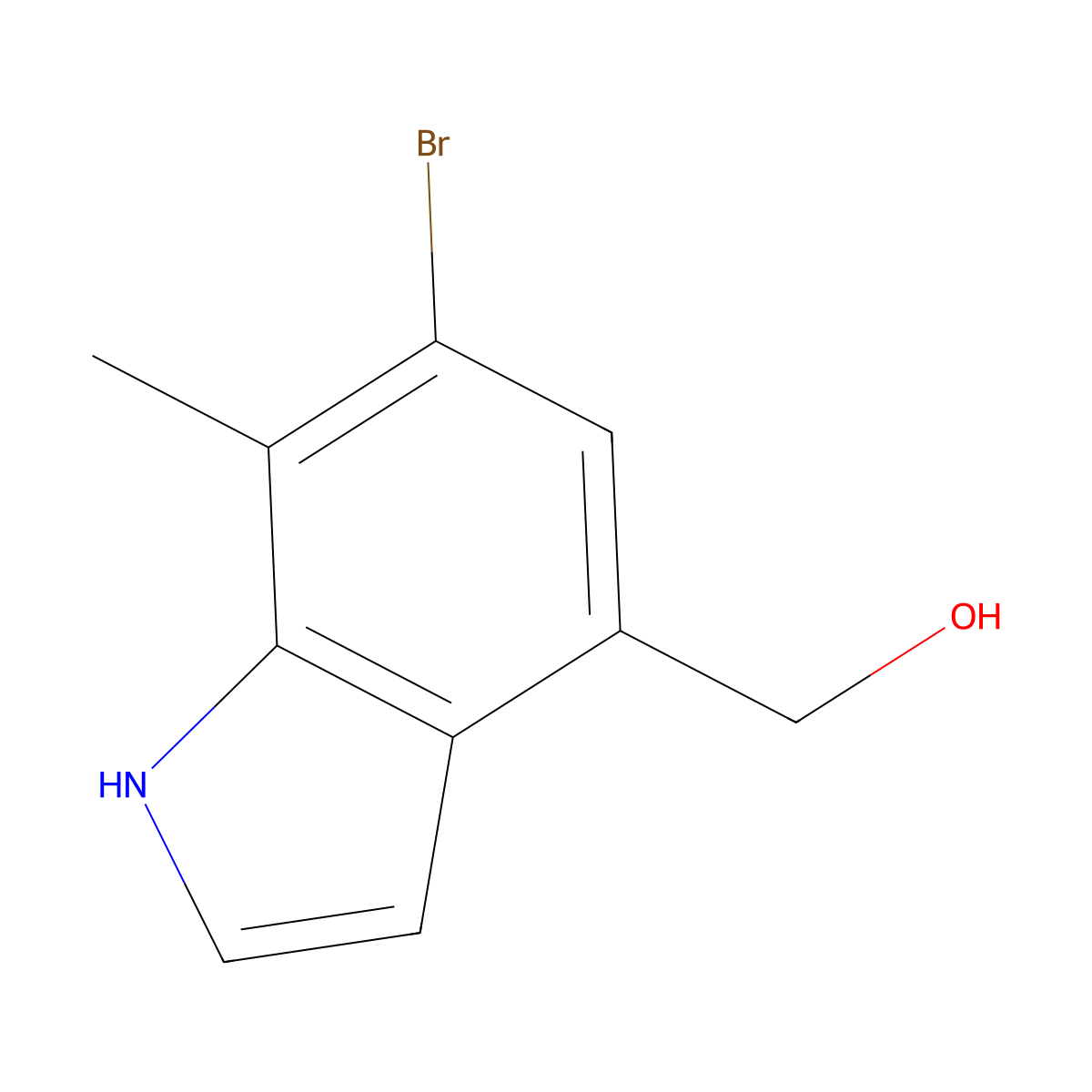 (6-Bromo-7-methyl-1H-indol-4-yl)methanol molecular structure, CAS 2665660-84-2
