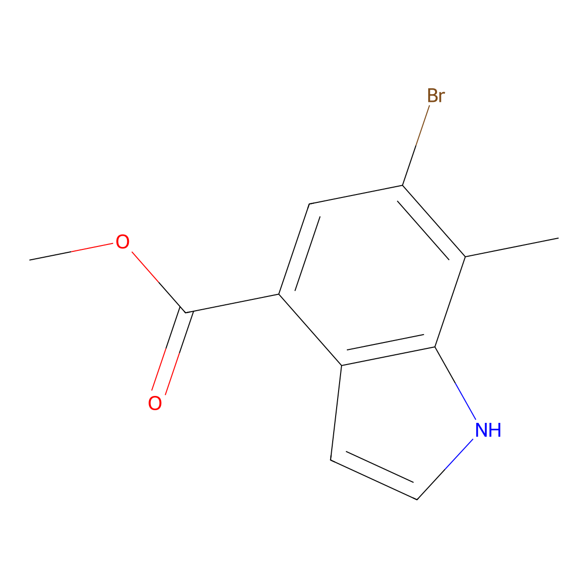 Methyl 6-bromo-7-methyl-1H-indole-4-carboxylate molecular structure, CAS 2665660-96-6