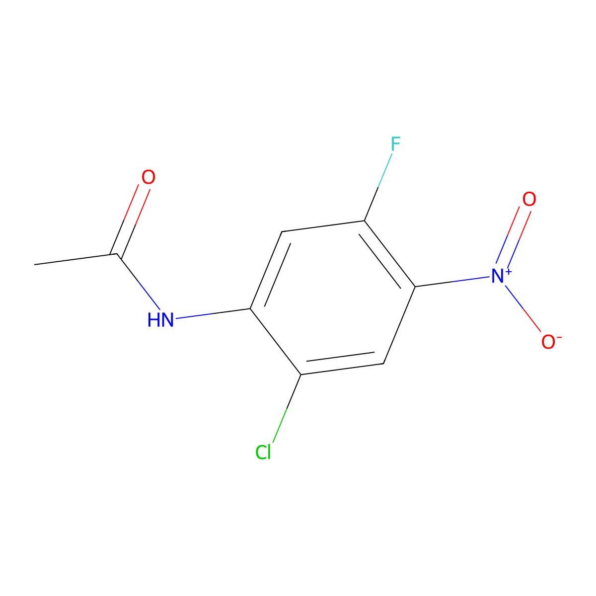 N-(2-chloro-5-fluoro-4-nitro-phenyl)acetamide molecular structure, CAS 2665660-98-8