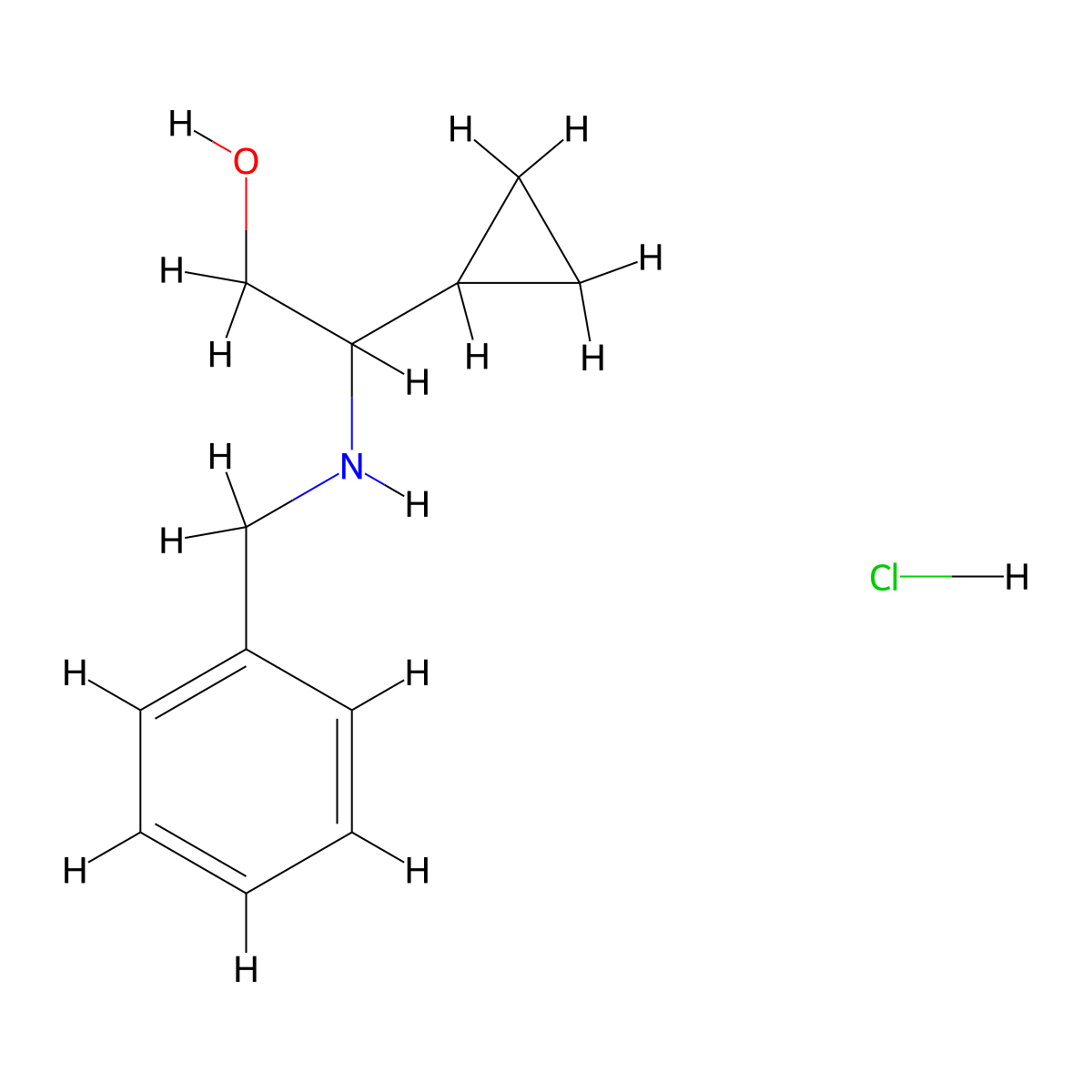 2-(Benzylamino)-2-cyclopropylethan-1-ol hydrochloride molecular structure, CAS 2665661-01-6