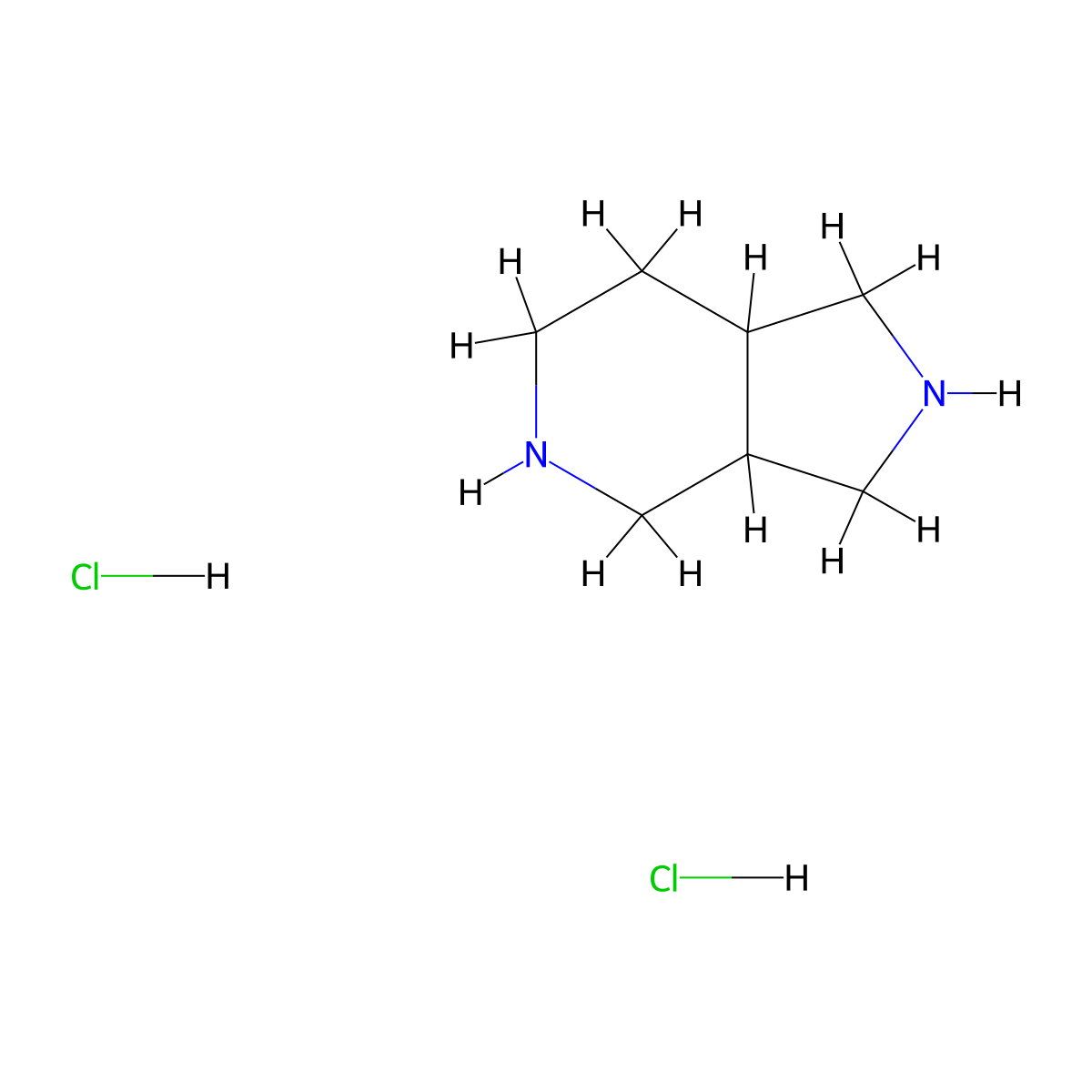 Octahydro-1H-pyrrolo[3,4-c]pyridine dihydrochloride molecular structure, CAS 2665661-03-8