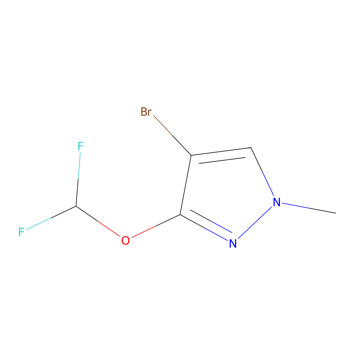 4-Bromo-3-(difluoromethoxy)-1-methyl-1H-pyrazole molecular structure, CAS 2665661-07-2