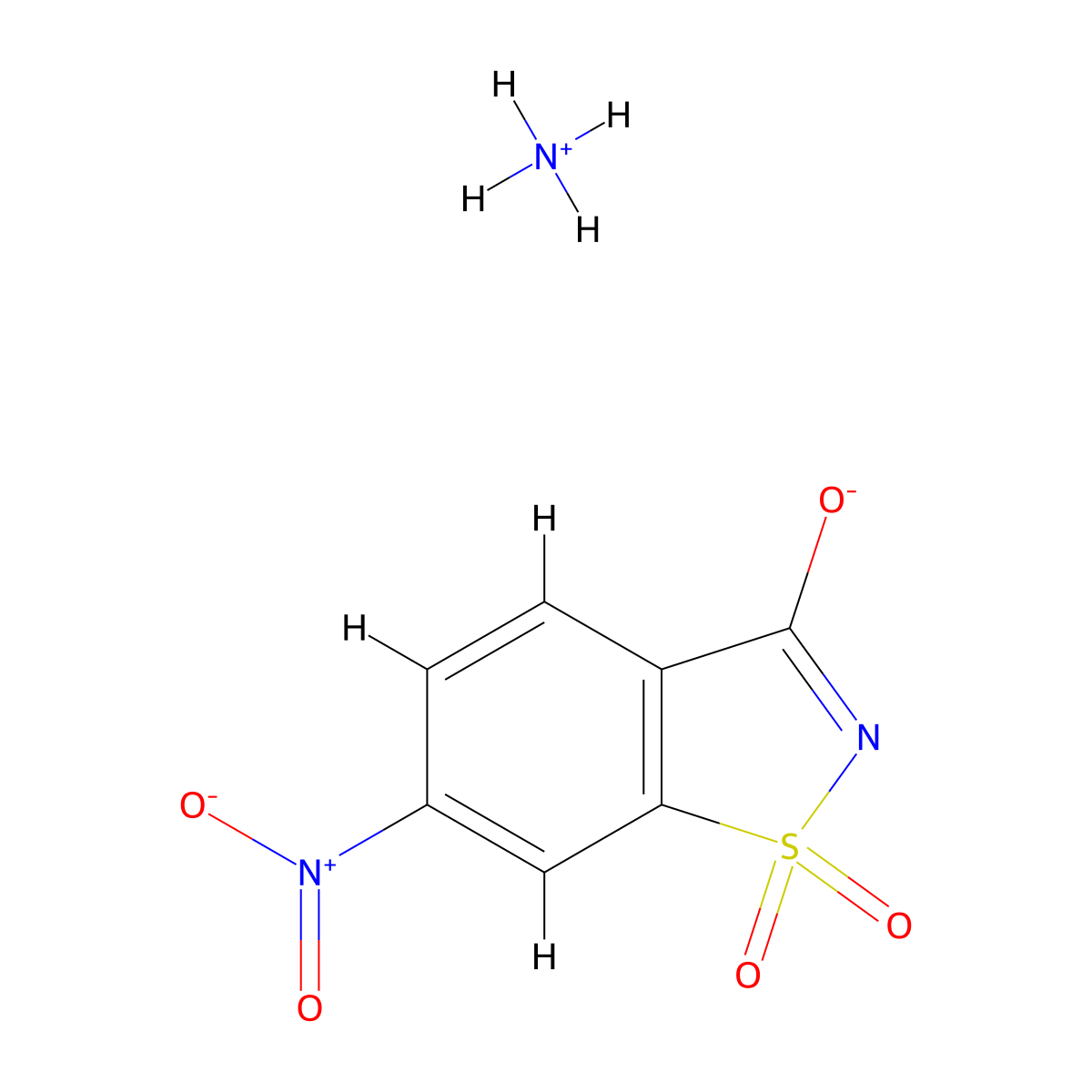 Ammonium 6-nitro-1,1,3-trioxo-2,3-dihydro-1lambda6,2-benzothiazol-2-ide molecular structure, CAS 2665661-12-9