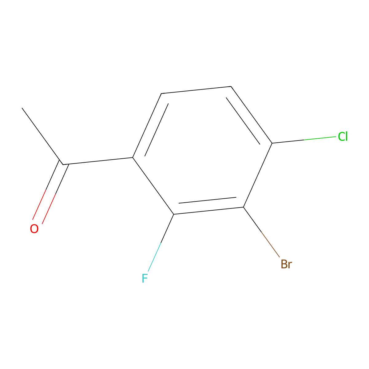 1-(3-Bromo-4-chloro-2-fluorophenyl)ethanone molecular structure, CAS 2665661-14-1