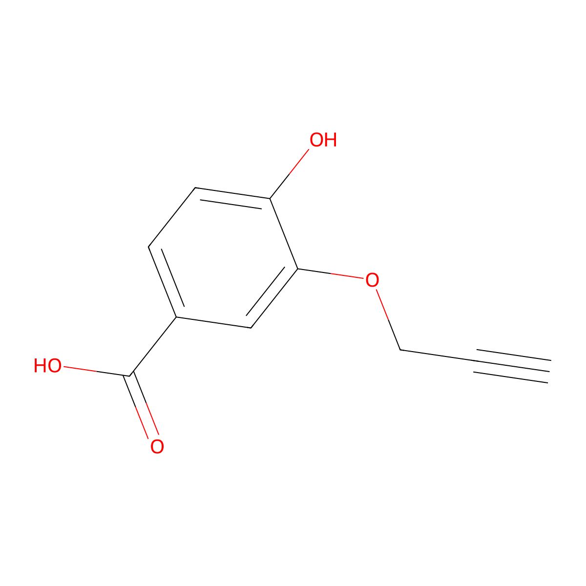 4-Hydroxy-3-(prop-2-YN-1-yloxy)benzoic acid molecular structure, CAS 2665661-15-2