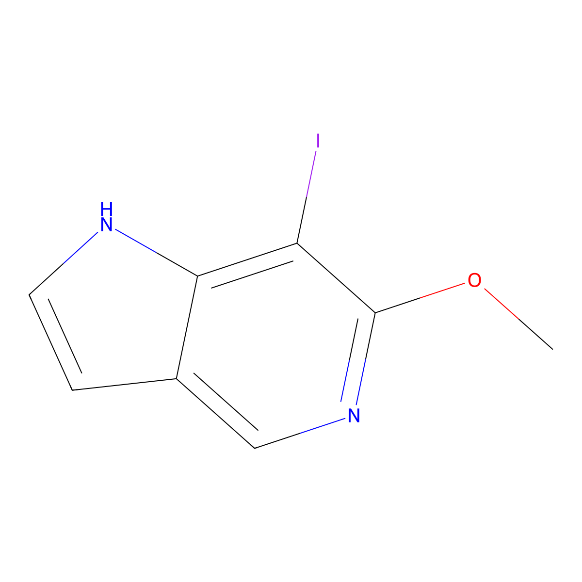 7-Iodo-6-methoxy-1H-pyrrolo[3,2-c]pyridine molecular structure, CAS 2665662-77-9