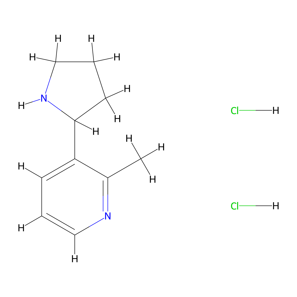 2-Methyl-3-(pyrrolidin-2-yl)pyridine dihydrochloride molecular structure, CAS 2665662-85-9