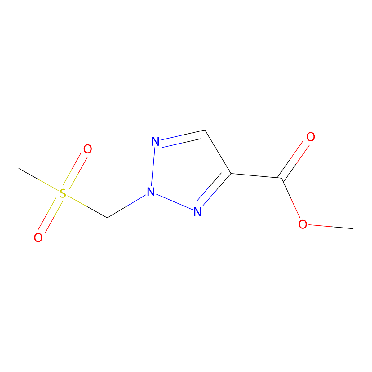 Methyl 2-((methylsulfonyl)methyl)-2H-1,2,3-triazole-4-carboxylate molecular structure, CAS 2665662-93-9