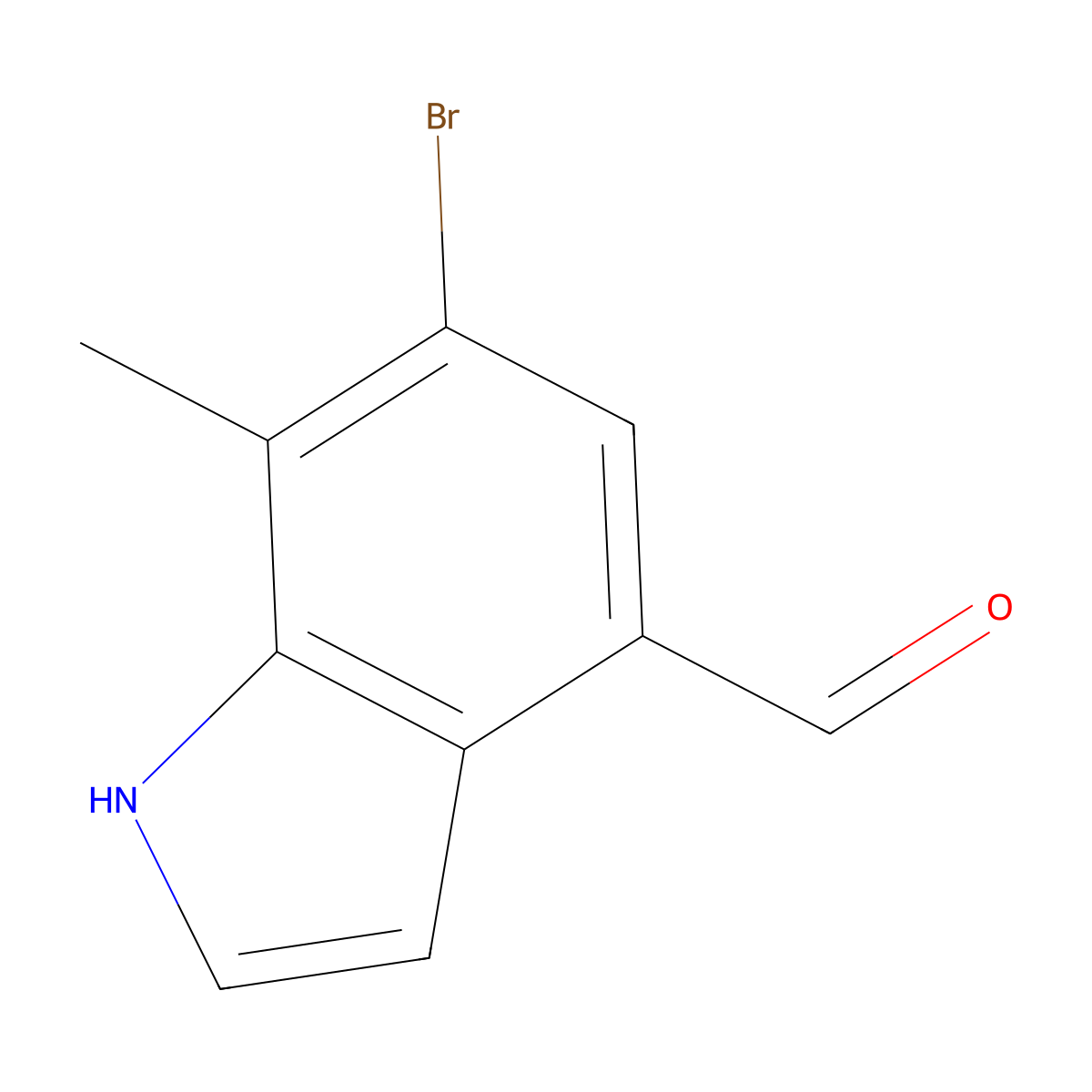 6-bromo-7-methyl-1H-indole-4-carbaldehyde molecular structure, CAS 2665662-98-4