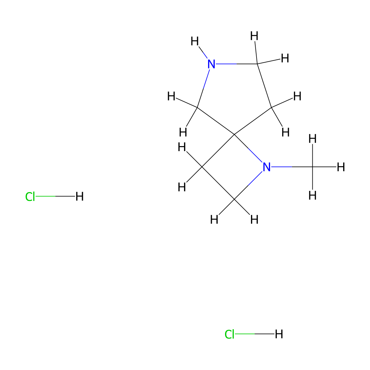 1-Methyl-1,6-diazaspiro[3.4]octane dihydrochloride molecular structure, CAS 2665663-03-4