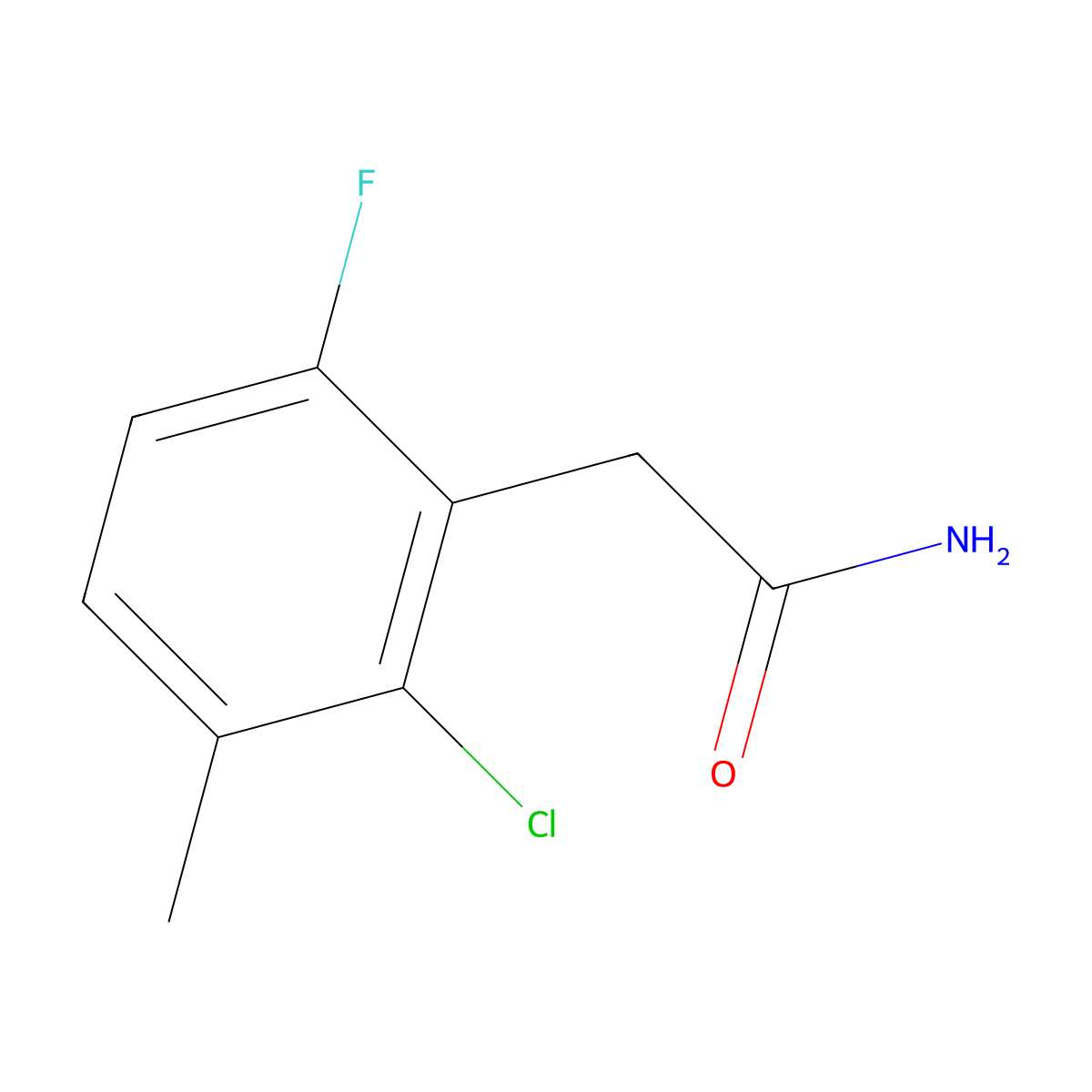 2-(2-Chloro-6-fluoro-3-methylphenyl)acetamide molecular structure, CAS 2665663-13-6
