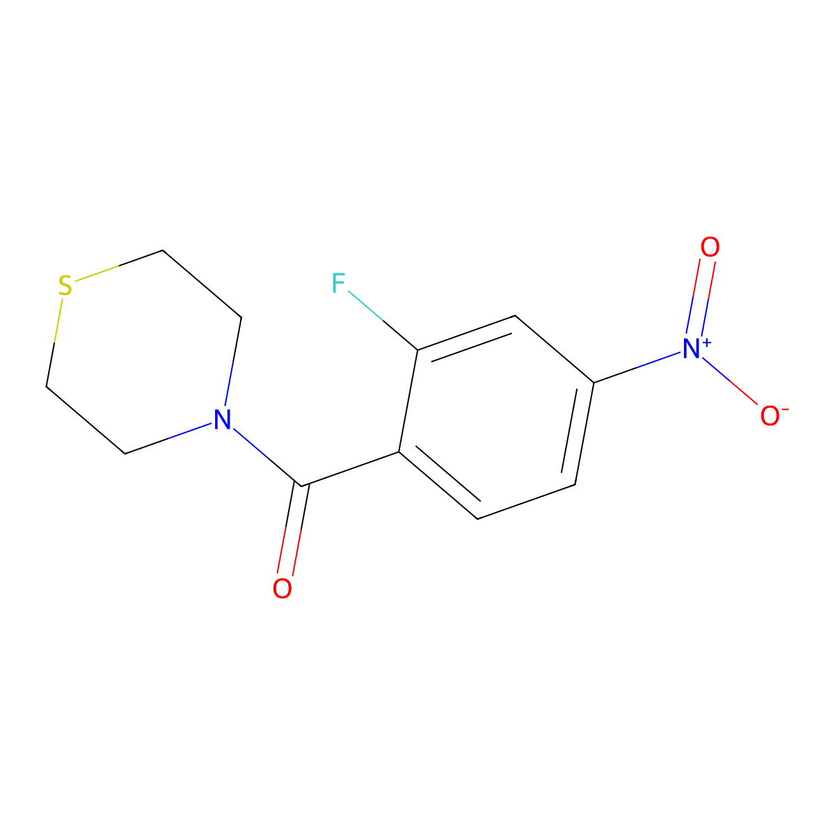 4-(2-Fluoro-4-nitrobenzoyl)thiomorpholine molecular structure, CAS 2665663-14-7