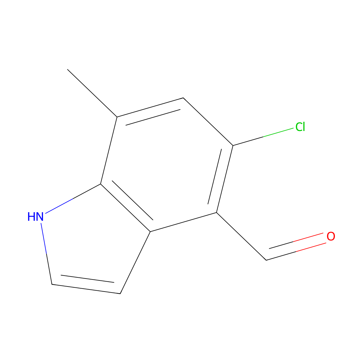 5-chloro-7-methyl-1H-indole-4-carbaldehyde molecular structure, CAS 2665663-15-8