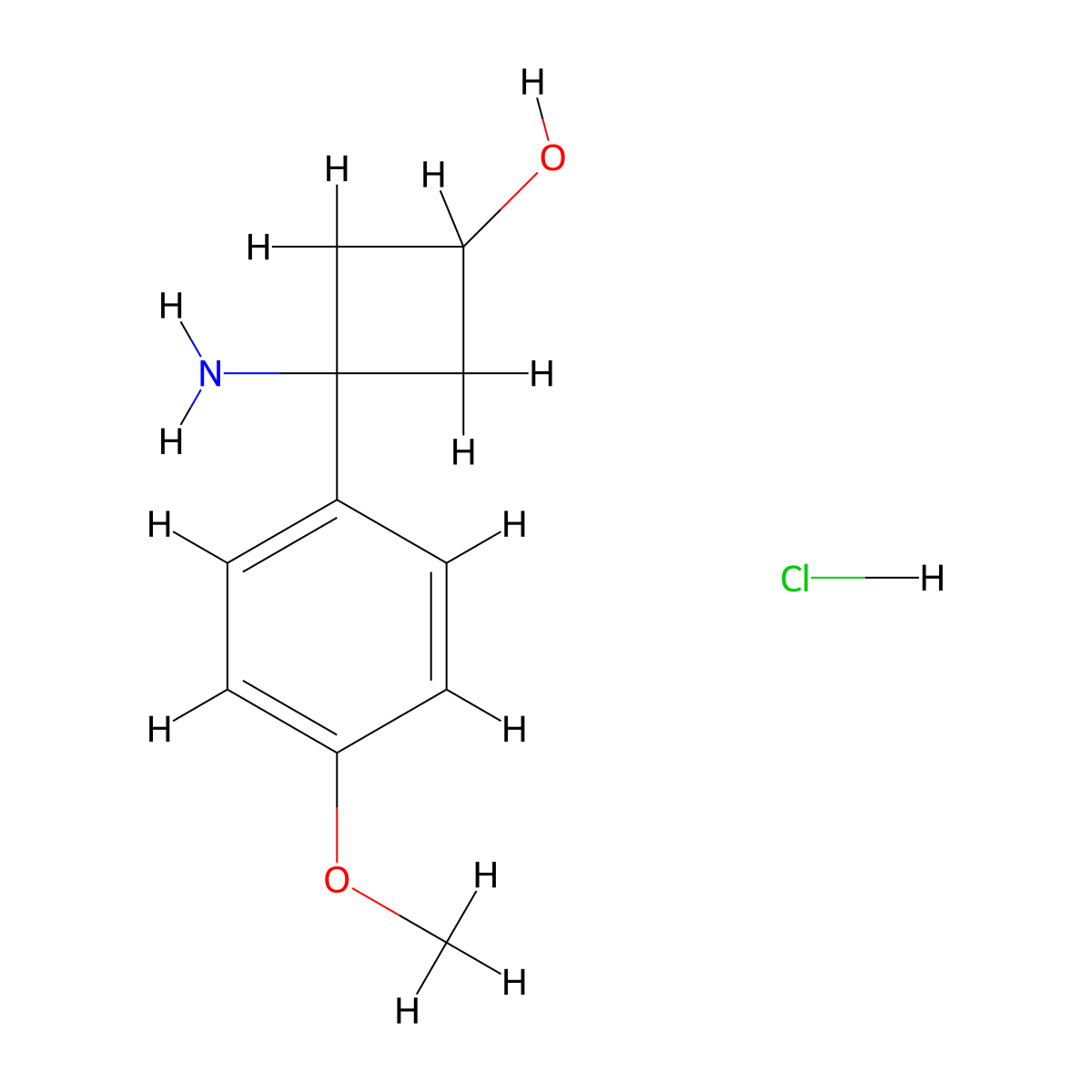 3-Amino-3-(4-methoxyphenyl)cyclobutan-1-ol hydrochloride molecular structure, CAS 2665663-20-5