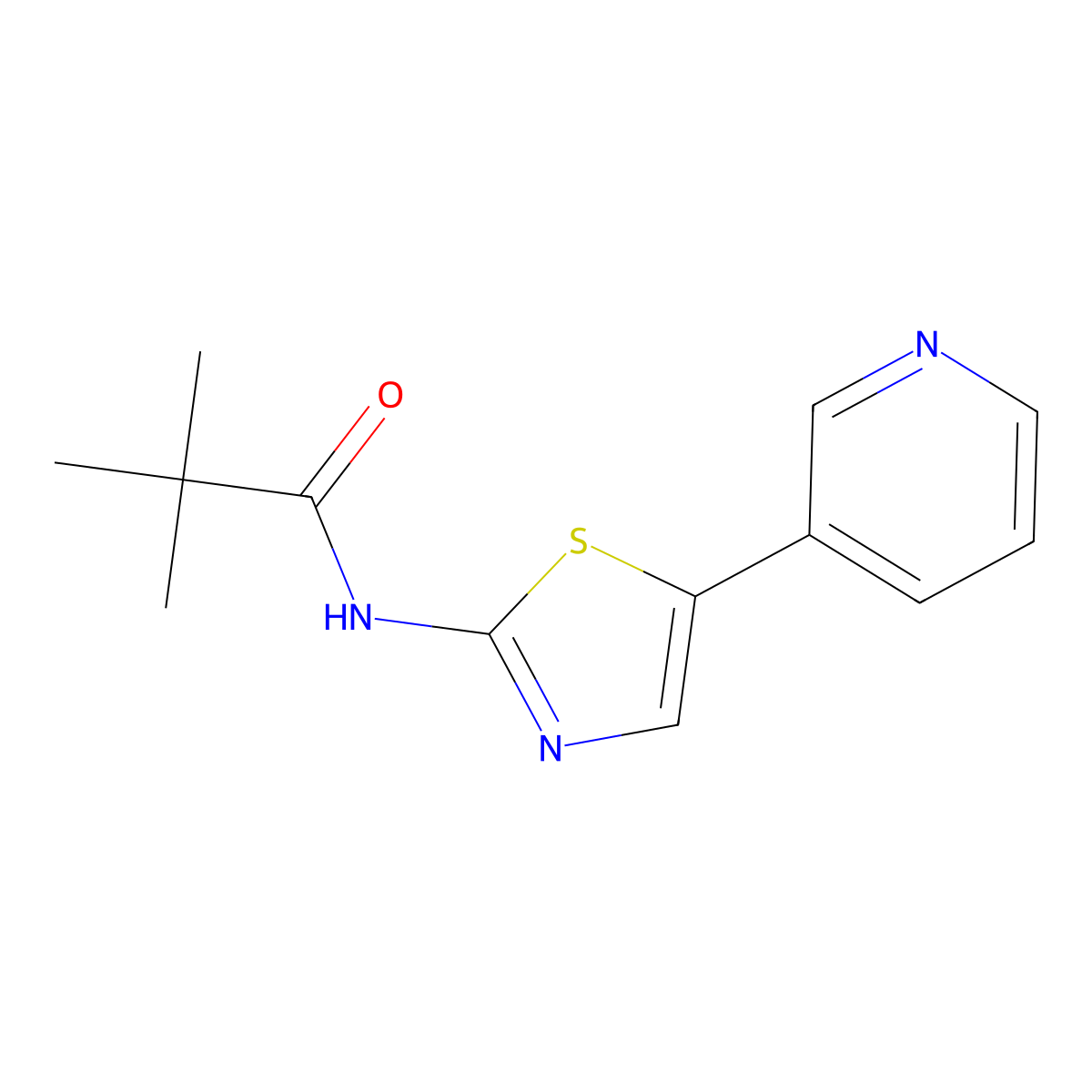 2,2-Dimethyl-N-[5-(3-pyridyl)thiazol-2-YL]propanamide molecular structure, CAS 2665663-86-3