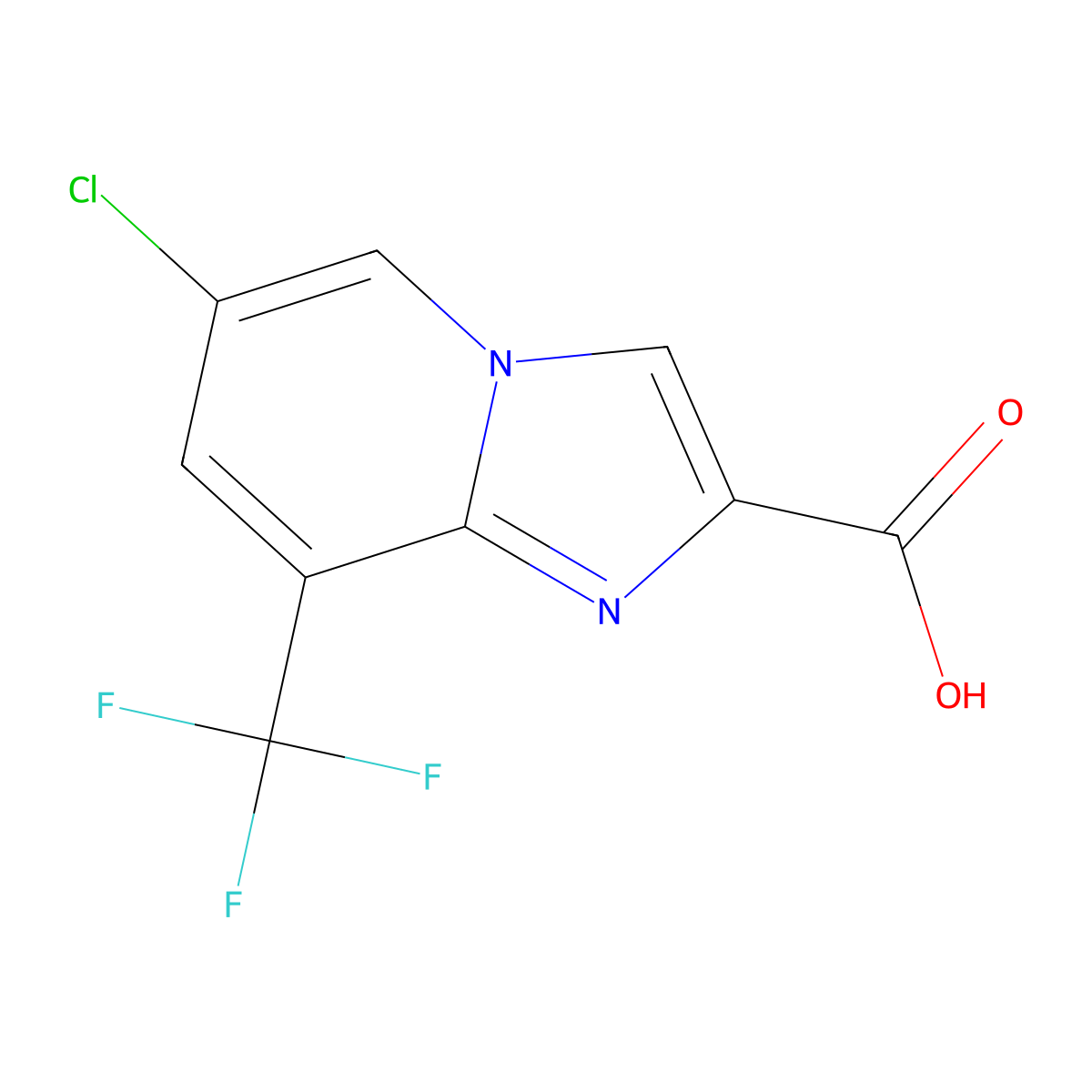 6-Chloro-8-(trifluoromethyl)imidazo(1,2-a)pyridine-2-carboxylic acid molecular structure, CAS 2665664-79-7