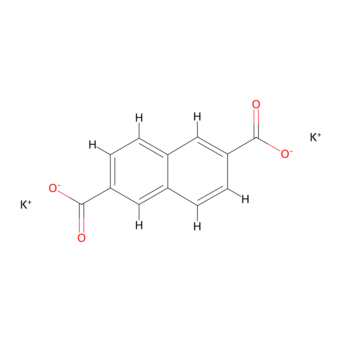 Dipotassium naphthalene-2,6-dicarboxylate molecular structure, CAS 2666-06-0