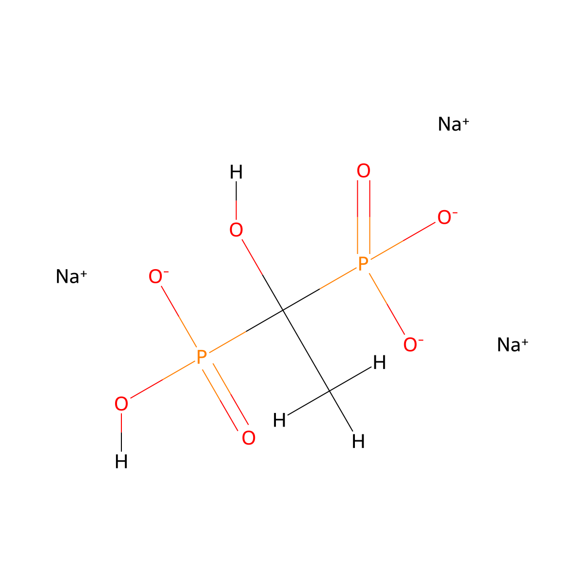 Trisodium etidronate molecular structure, CAS 2666-14-0