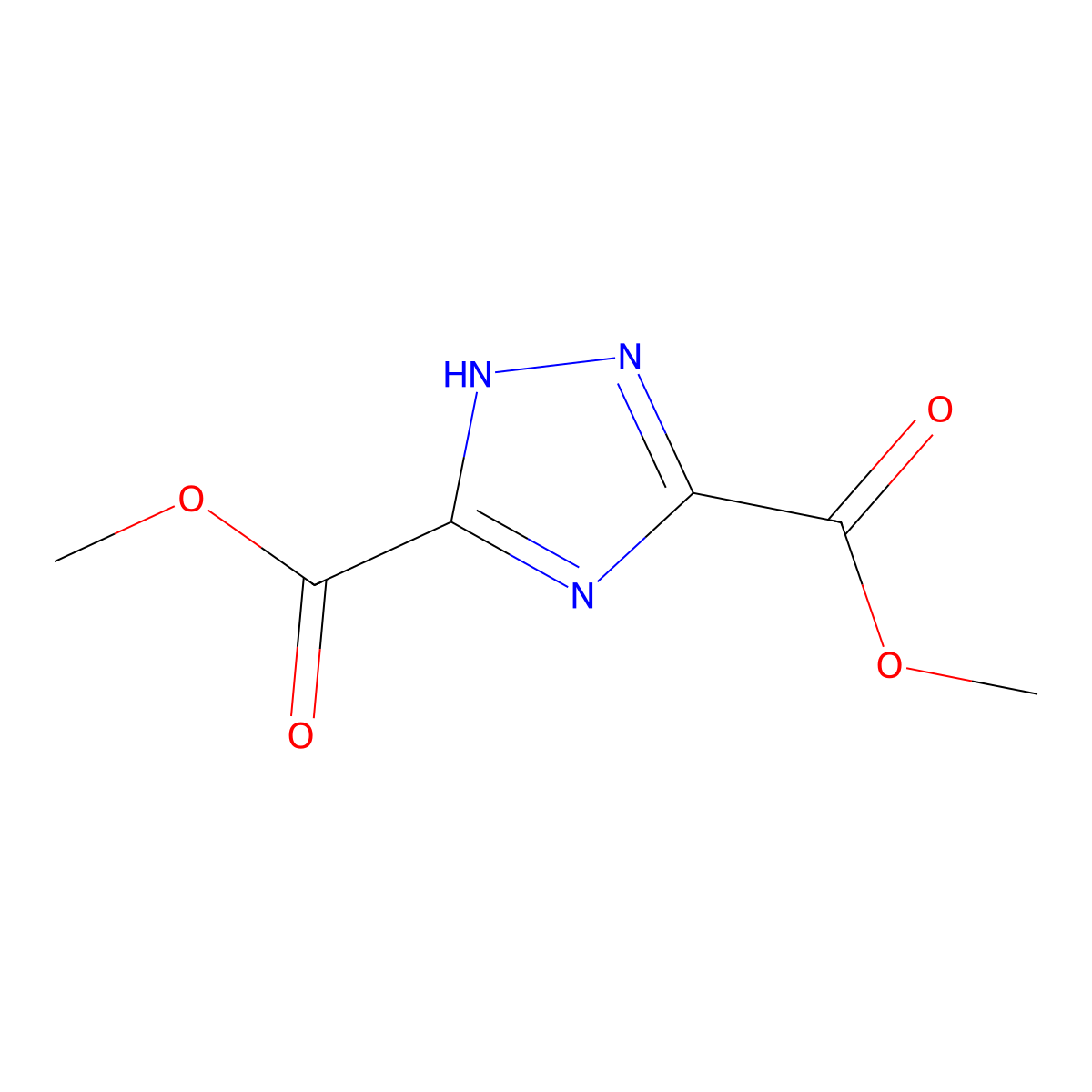 Dimethyl 1H-1,2,4-triazole-3,5-dicarboxylate molecular structure, CAS 26663-15-0