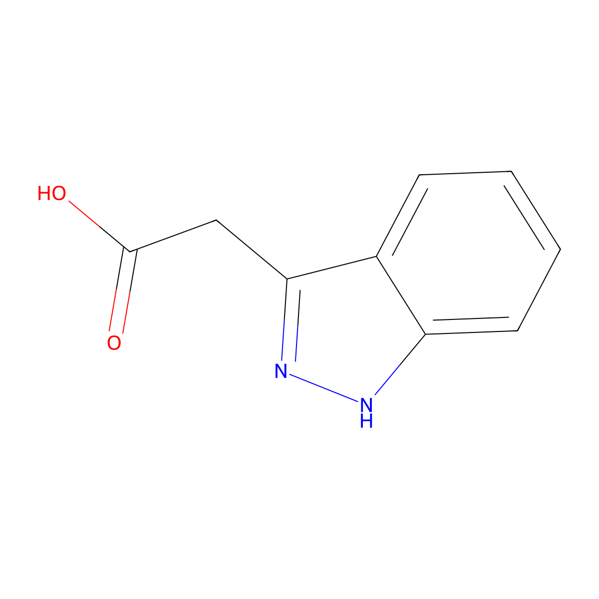 2-(1H-indazol-3-yl)acetic acid molecular structure, CAS 26663-42-3