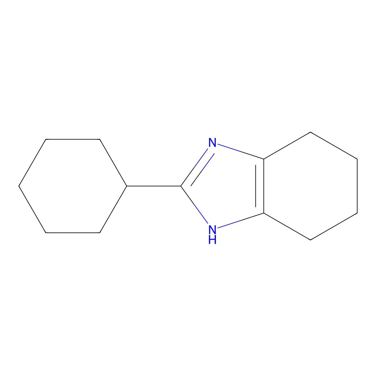 2-cyclohexyl-4,5,6,7-tetrahydro-1H-1,3-benzodiazole molecular structure, CAS 26663-57-0