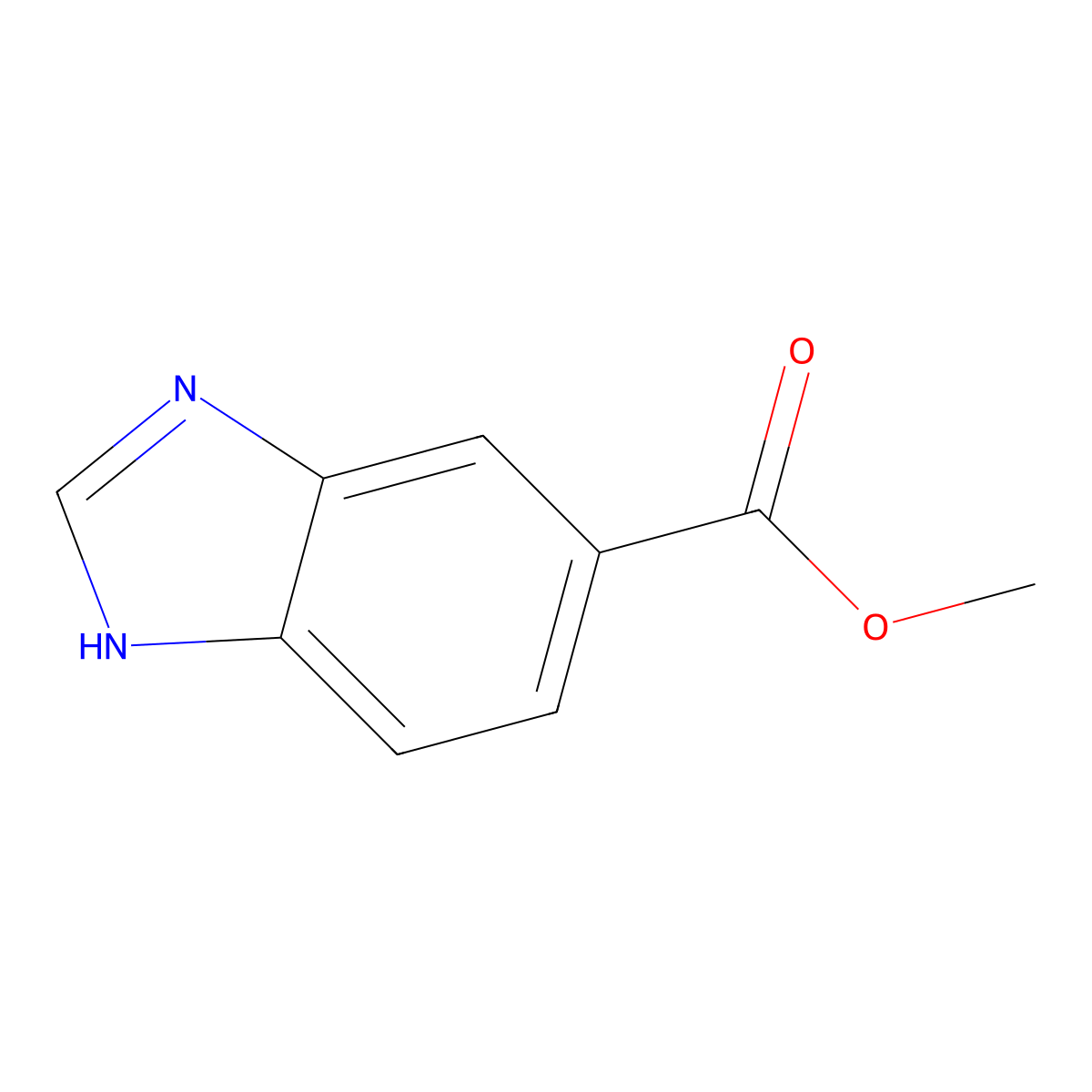 methyl 1H-1,3-benzodiazole-5-carboxylate molecular structure, CAS 26663-77-4