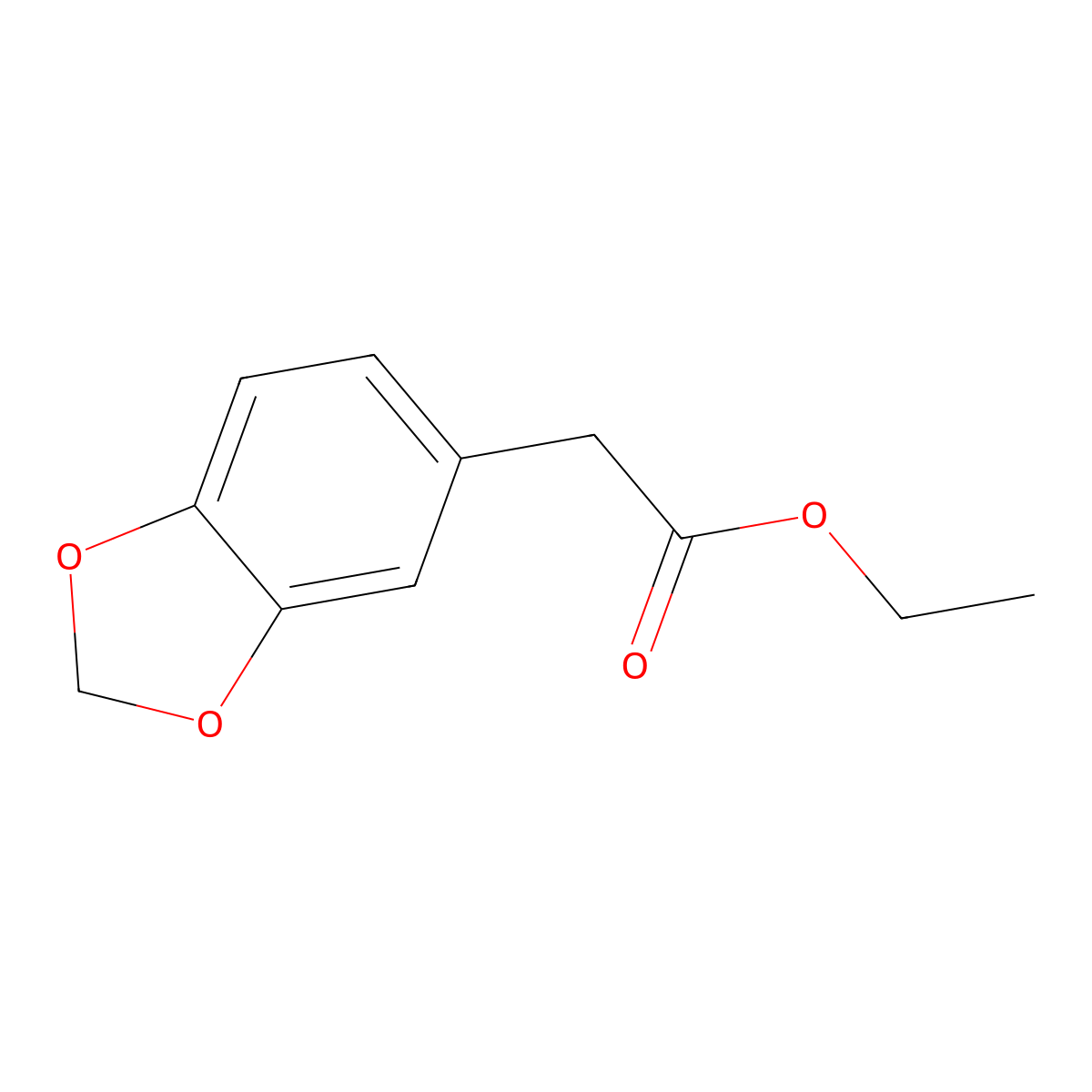 1,3-Benzodioxole-5-acetic acid, ethyl ester molecular structure, CAS 26664-86-8