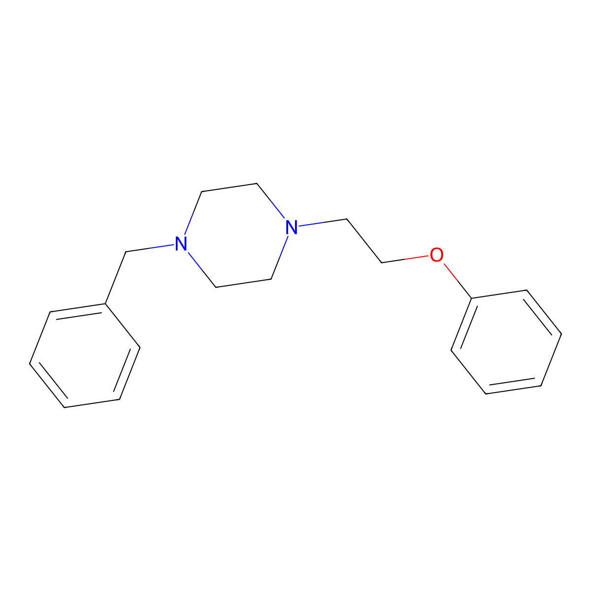 1-Benzyl-4-(2-phenoxyethyl)piperazine molecular structure, CAS 266674-52-6