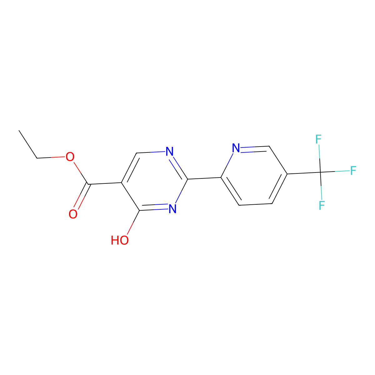 Ethyl 1,6-dihydro-6-oxo-2-[5-(trifluoromethyl)-2-pyridinyl]-5-pyrimidinecarboxylate molecular structure, CAS 266679-43-0
