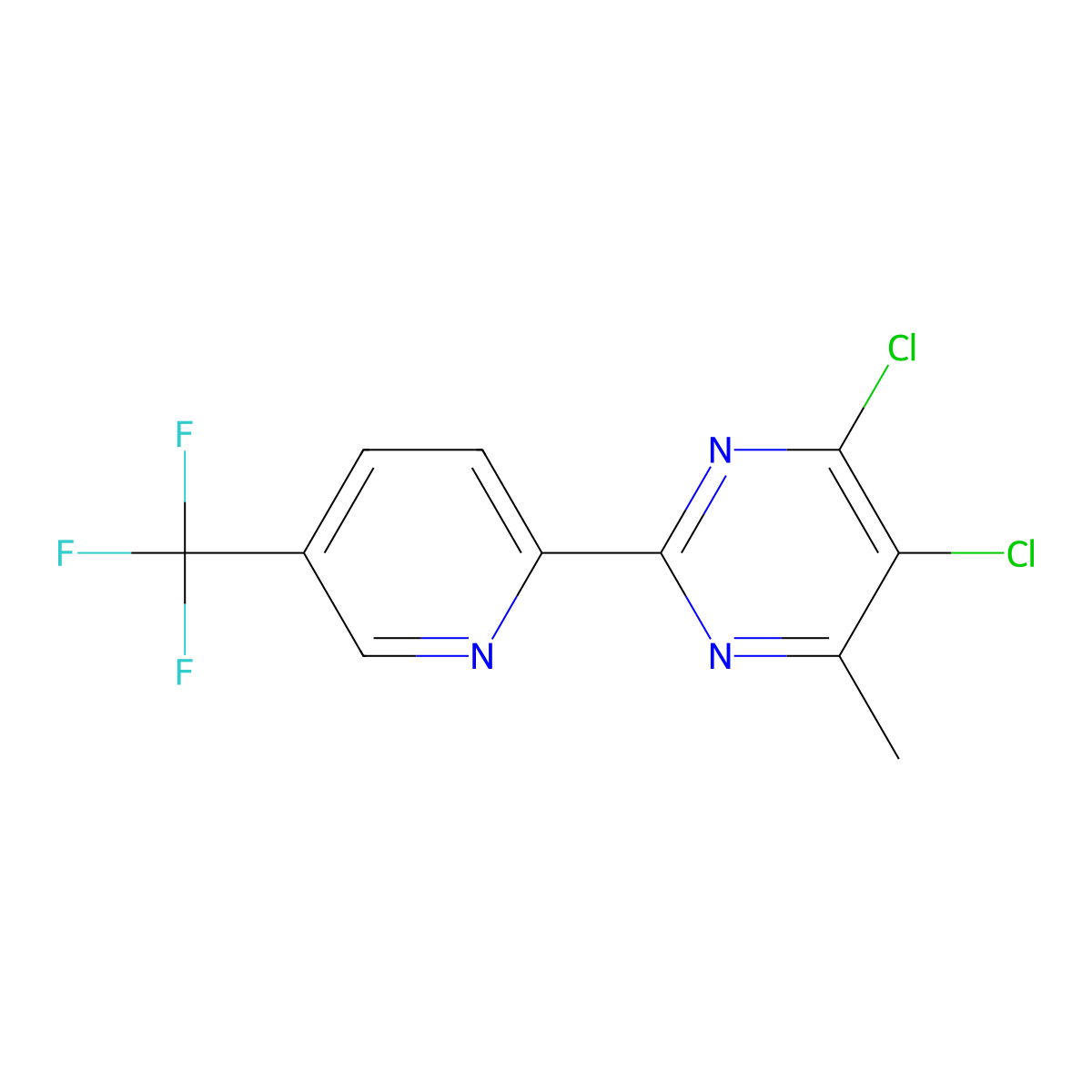 4,5-Dichloro-6-methyl-2-[5-(trifluoromethyl)-2-pyridyl]pyrimidine molecular structure, CAS 266679-65-6