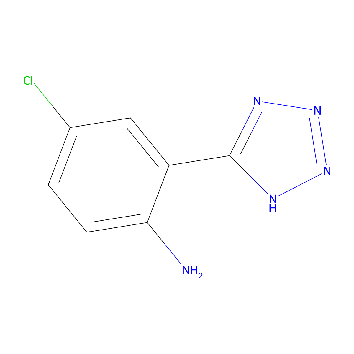 4-chloro-2-(1H-1,2,3,4-tetrazol-5-yl)aniline molecular structure, CAS 26668-55-3