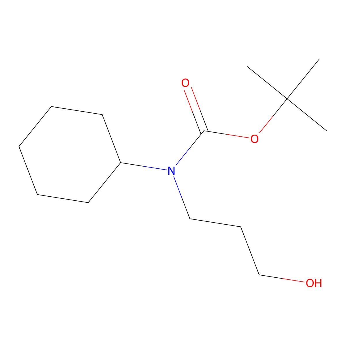 Cyclohexyl-(3-hydroxy-propyl)-carbamic acid tert-butyl ester molecular structure, CAS 266690-55-5