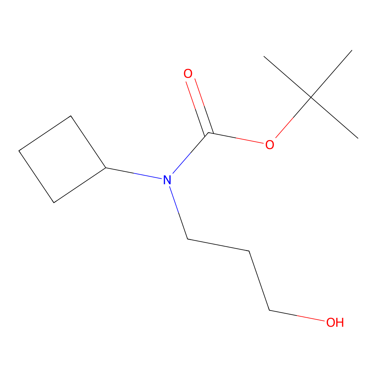 tert-butyl N-cyclobutyl-N-(3-hydroxypropyl)carbamate molecular structure, CAS 266690-68-0
