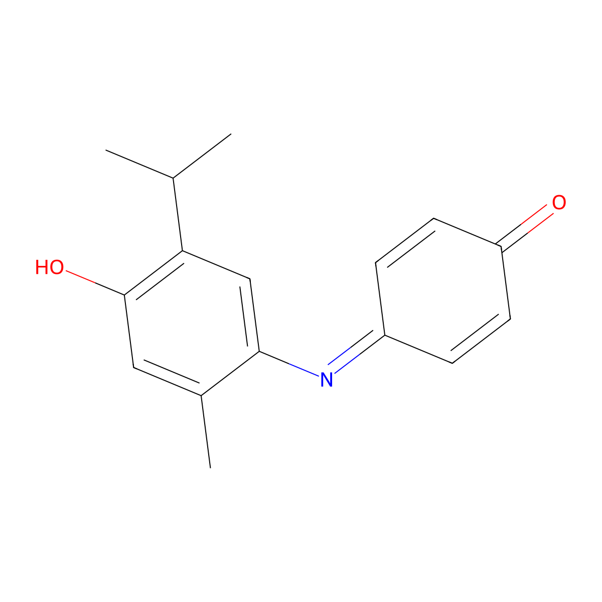 4-(4-Hydroxy-2-methyl-5-propan-2-ylphenyl)iminocyclohexa-2,5-dien-1-one molecular structure, CAS 2667-28-9