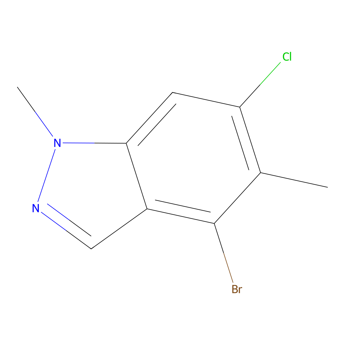 4-Bromo-6-chloro-1,5-dimethyl-1H-indazole molecular structure, CAS 2667056-05-3