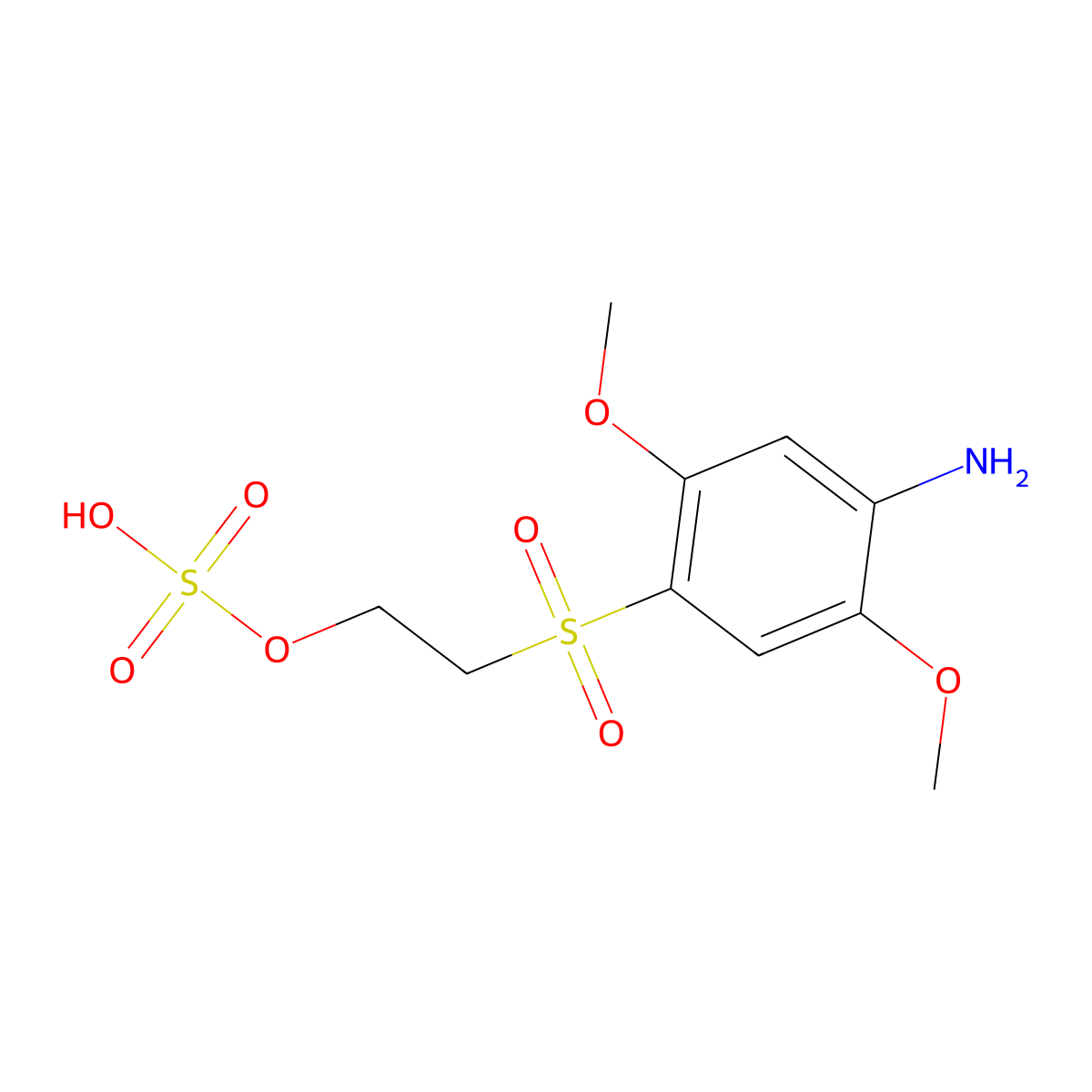 Ethanol, 2-((4-amino-2,5-dimethoxyphenyl)sulfonyl)-, 1-(hydrogen sulfate) molecular structure, CAS 26672-24-2