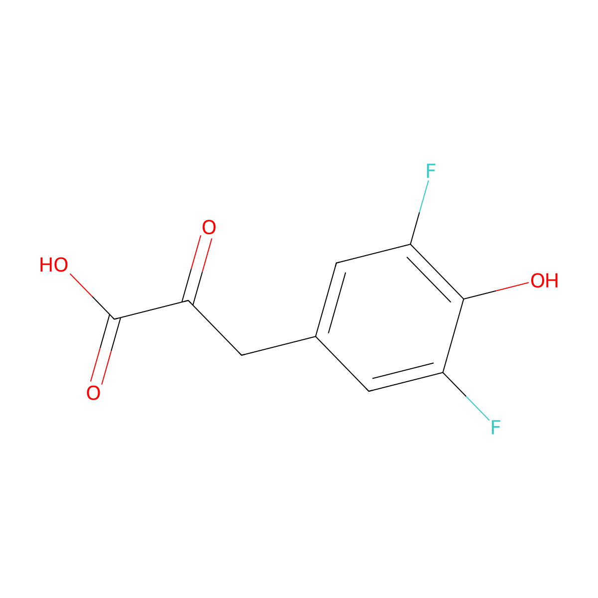 3-(3,5-Difluoro-4-hydroxyphenyl)-2-oxopropanoic acid molecular structure, CAS 2667555-81-7