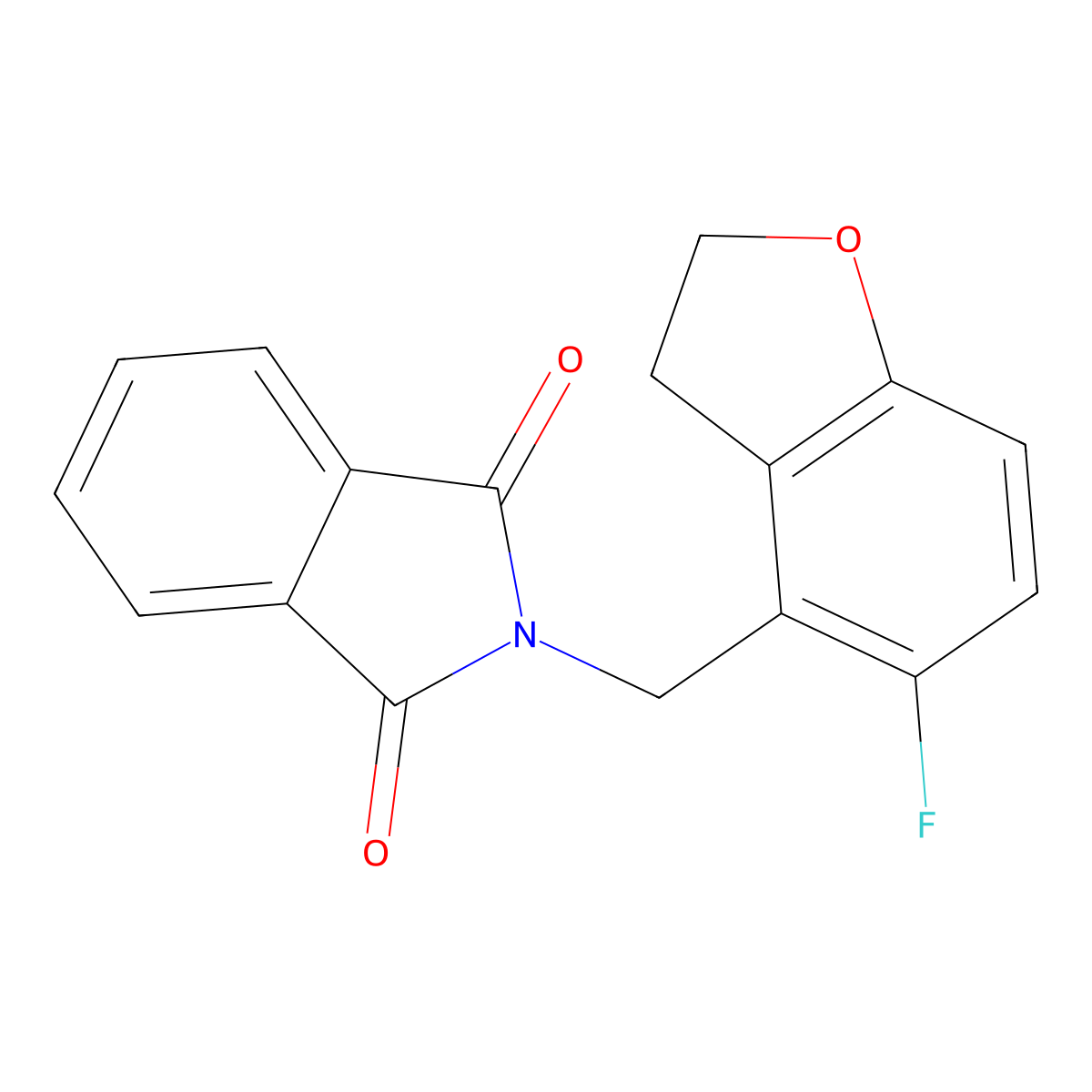 2-((5-Fluoro-2,3-dihydrobenzofuran-4-yl)methyl)isoindoline-1,3-dione molecular structure, CAS 2667585-28-4